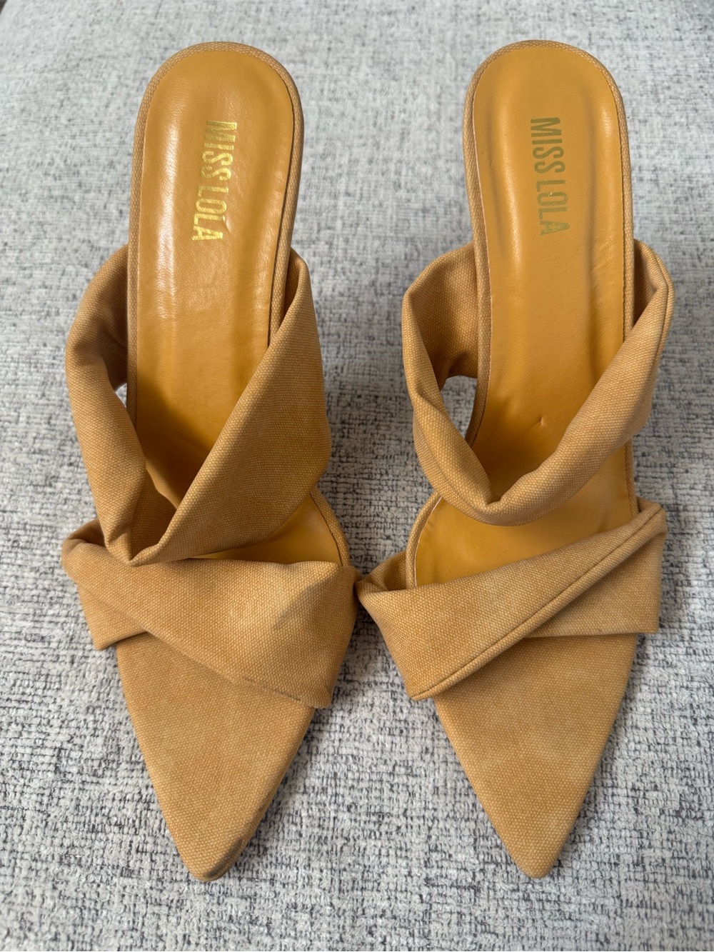 Mustard Yellow Pointed-Toe Slip-On Heels